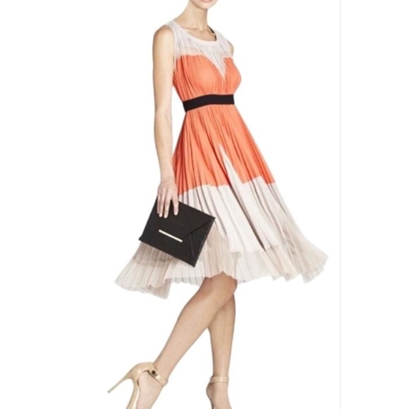 BCBGMaxAzria Dresses & Skirts - BCBGMaxAzria Lucea Pleated Color Block Midi Dress